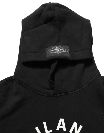 Dolce & Gabbana Black Cotton Milano1984 Print Hoodie