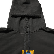 Dolce & Gabbana Black Cotton Logo Hooded Oversize Sweater