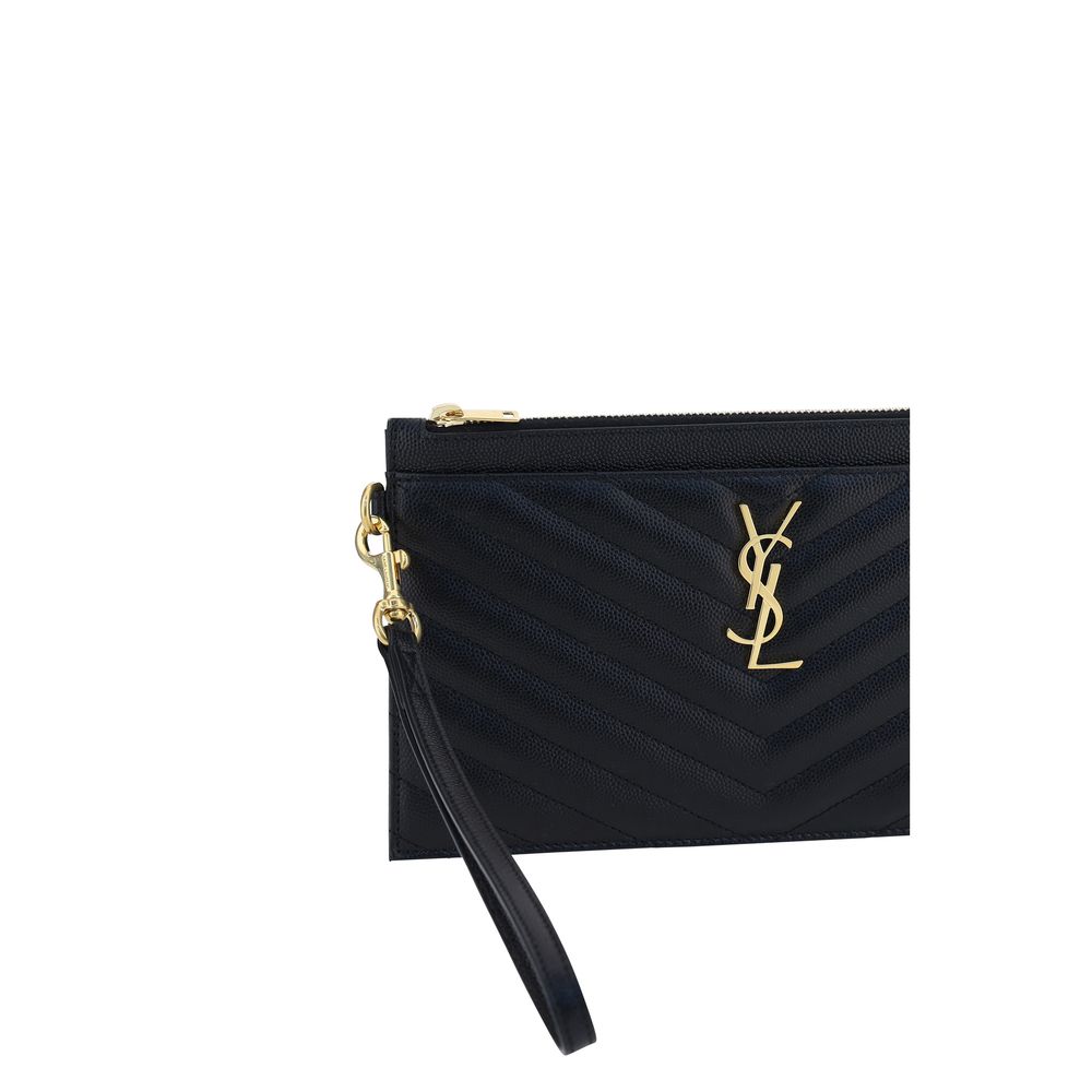 Saint Laurent Black Calf Leather Wallet