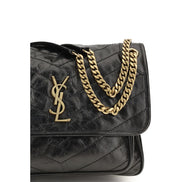 Saint Laurent Black Calf Leather Shoulder Bag