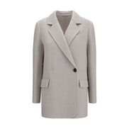 Brunello Cucinelli White Wool Full-Length Jacket