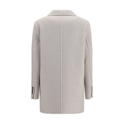Brunello Cucinelli White Wool Full-Length Jacket