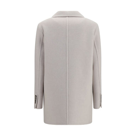 Brunello Cucinelli White Wool Full-Length Jacket