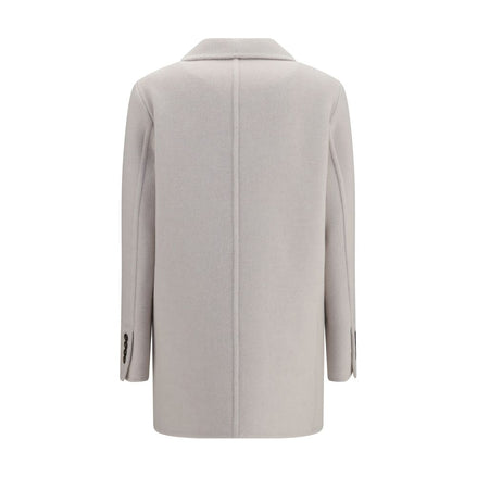 Brunello Cucinelli White Wool Full-Length Jacket