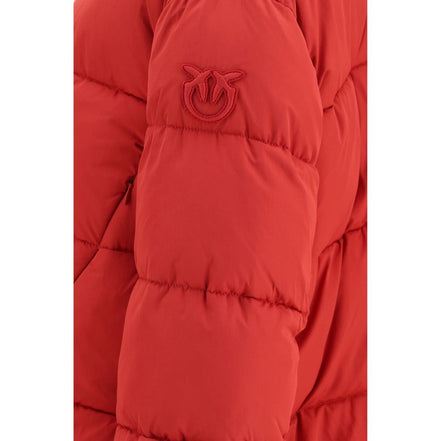 PINKO Red Nylon Full-Length Jacket