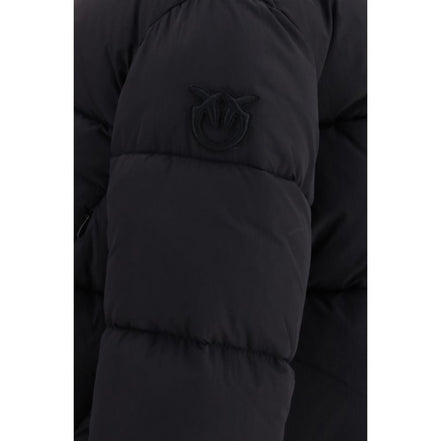 PINKO Black Nylon Full-Length Jacket