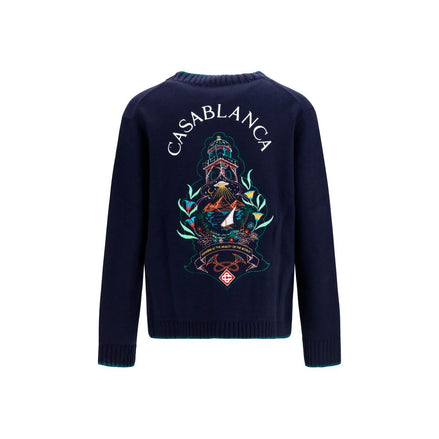 Casablanca Blue Wool Cardigan