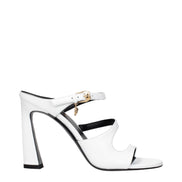 Versace White Leather Stiletto Heel Sandals