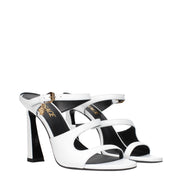 Versace White Leather Stiletto Heel Sandals