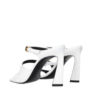 Versace White Leather Stiletto Heel Sandals