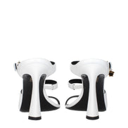 Versace White Leather Stiletto Heel Sandals
