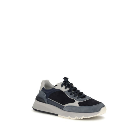 Brunello Cucinelli Blue Calf Leather Athletic Sneakers