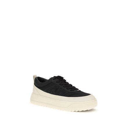 Moncler Black Leather Athletic Sneakers