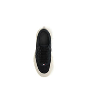 Moncler Black Leather Athletic Sneakers