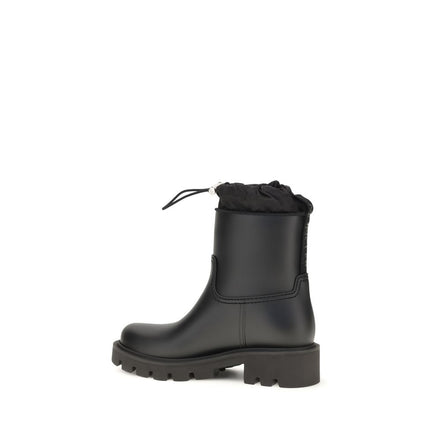 Moncler Black Pvc Rain Boots