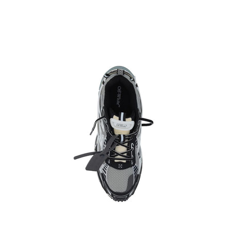 Off-White Gray Polyurethane Athletic Sneakers