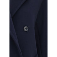 Max Mara Blue Wool Full-Length Jacket