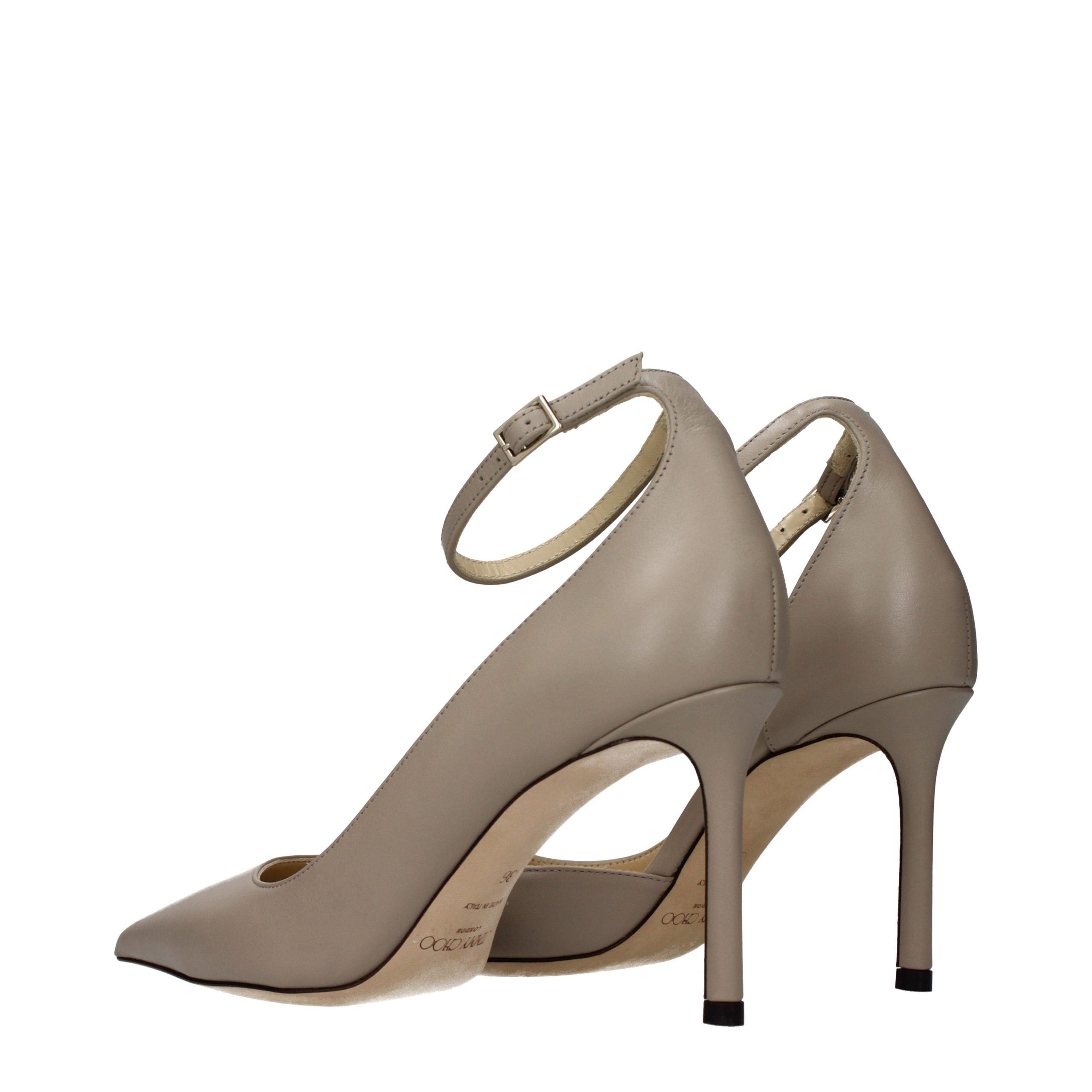 Jimmy Choo Gray Leather High Heel Sandals