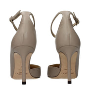 Jimmy Choo Gray Leather High Heel Sandals
