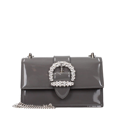 Jimmy Choo Gray Leather Shoulder Bag