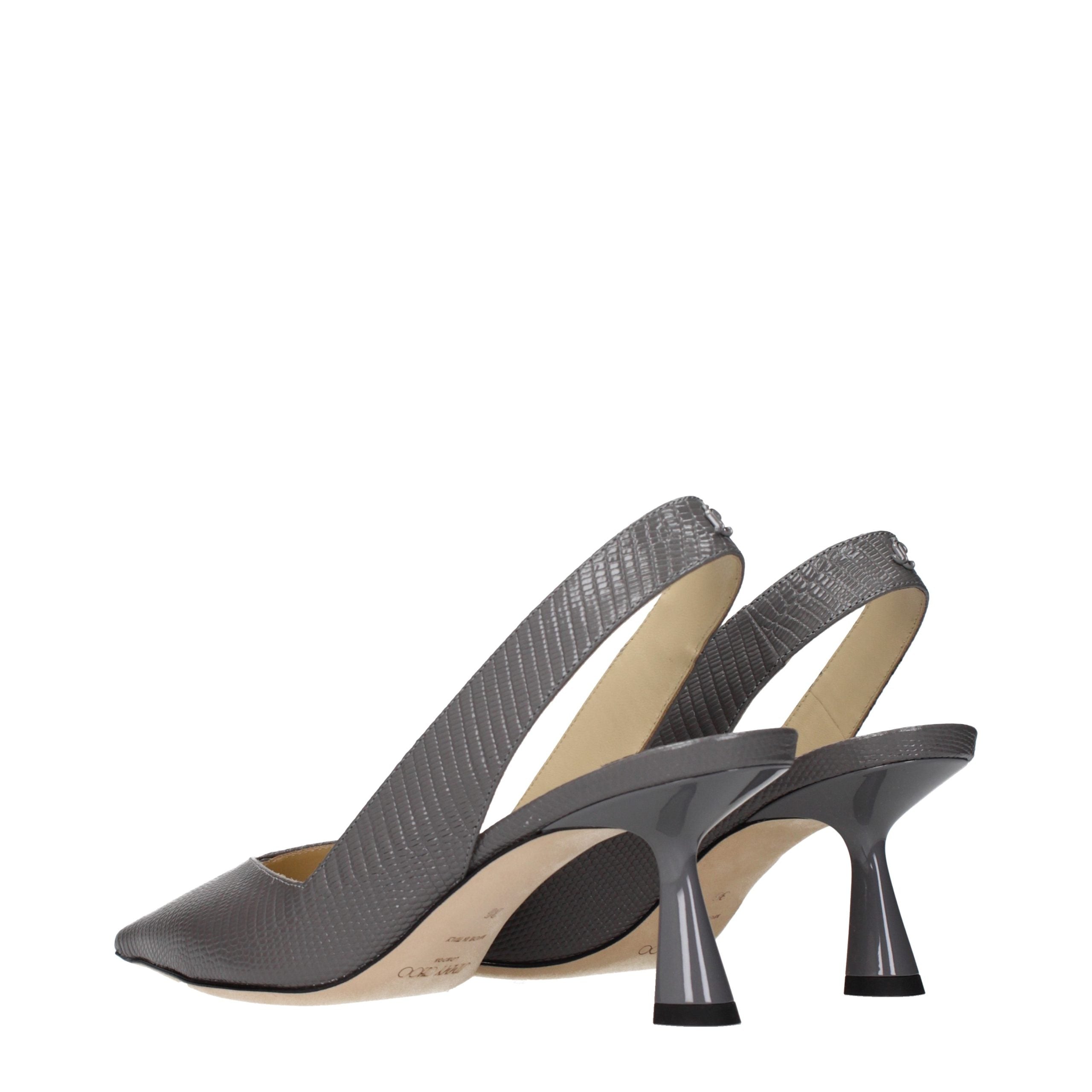 Jimmy Choo Gray Leather High Heel Sandals