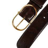Dolce & Gabbana Brown Python Leather Gold Metal Buckle Belt
