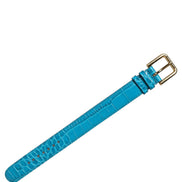 Dolce & Gabbana Blue Embossed Leather Gold Buckle Belt Strap Bracelet