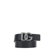 Dolce & Gabbana Black Calf Leather Regular Belt