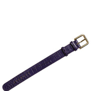 Dolce & Gabbana Violet Embossed Leather Gold Buckle Belt Strap Bracelet