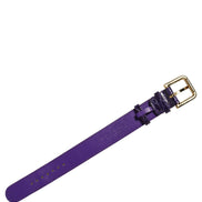 Dolce & Gabbana Violet Embossed Leather Gold Buckle Belt Strap Bracelet