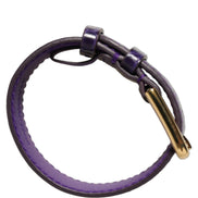 Dolce & Gabbana Violet Embossed Leather Gold Buckle Belt Strap Bracelet