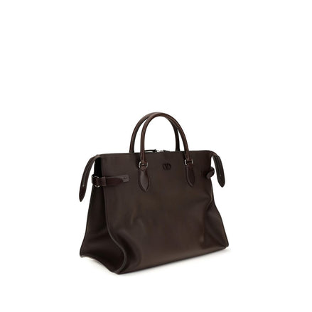 Valentino Garavani Brown Calf Leather Shoulder Bag Antibes