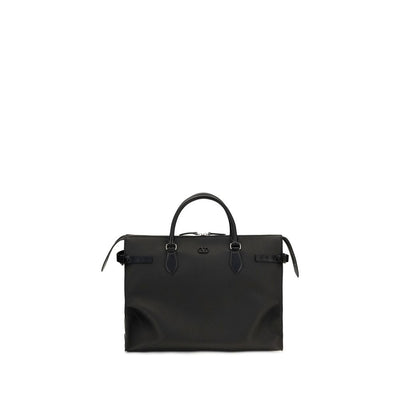 Valentino Garavani Black Calf Leather Shoulder Bag Antibes