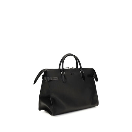 Valentino Garavani Black Calf Leather Shoulder Bag Antibes