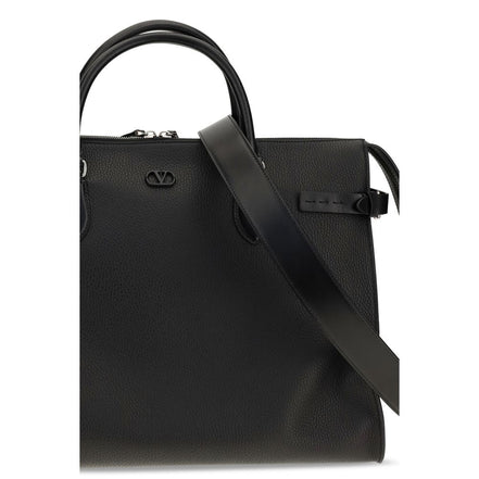 Valentino Garavani Black Calf Leather Bos Taurus Shoulder Bag
