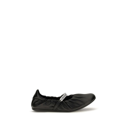 Jimmy Choo Black Calf Leather Bos Taurus Ballet Flats