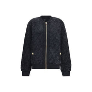 Balmain Black Viscose Bomber