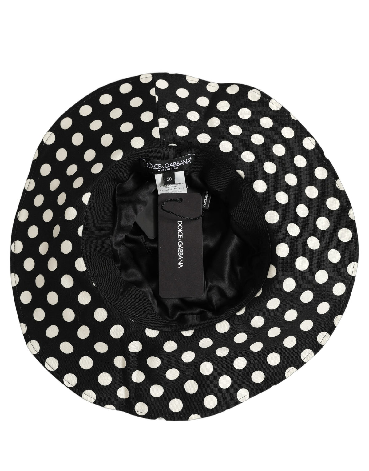 Dolce & Gabbana Black White Polka Dot Cotton Bucket Hat
