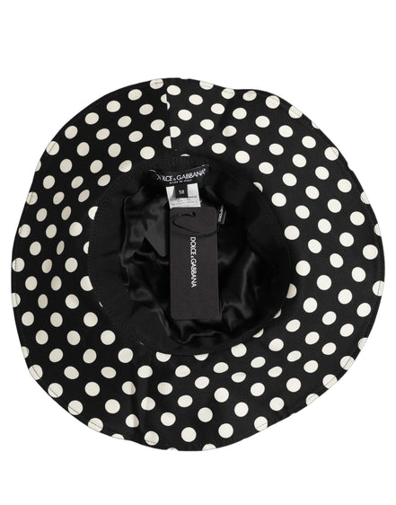 Dolce & Gabbana Black White Polka Dot Cotton Bucket Hat