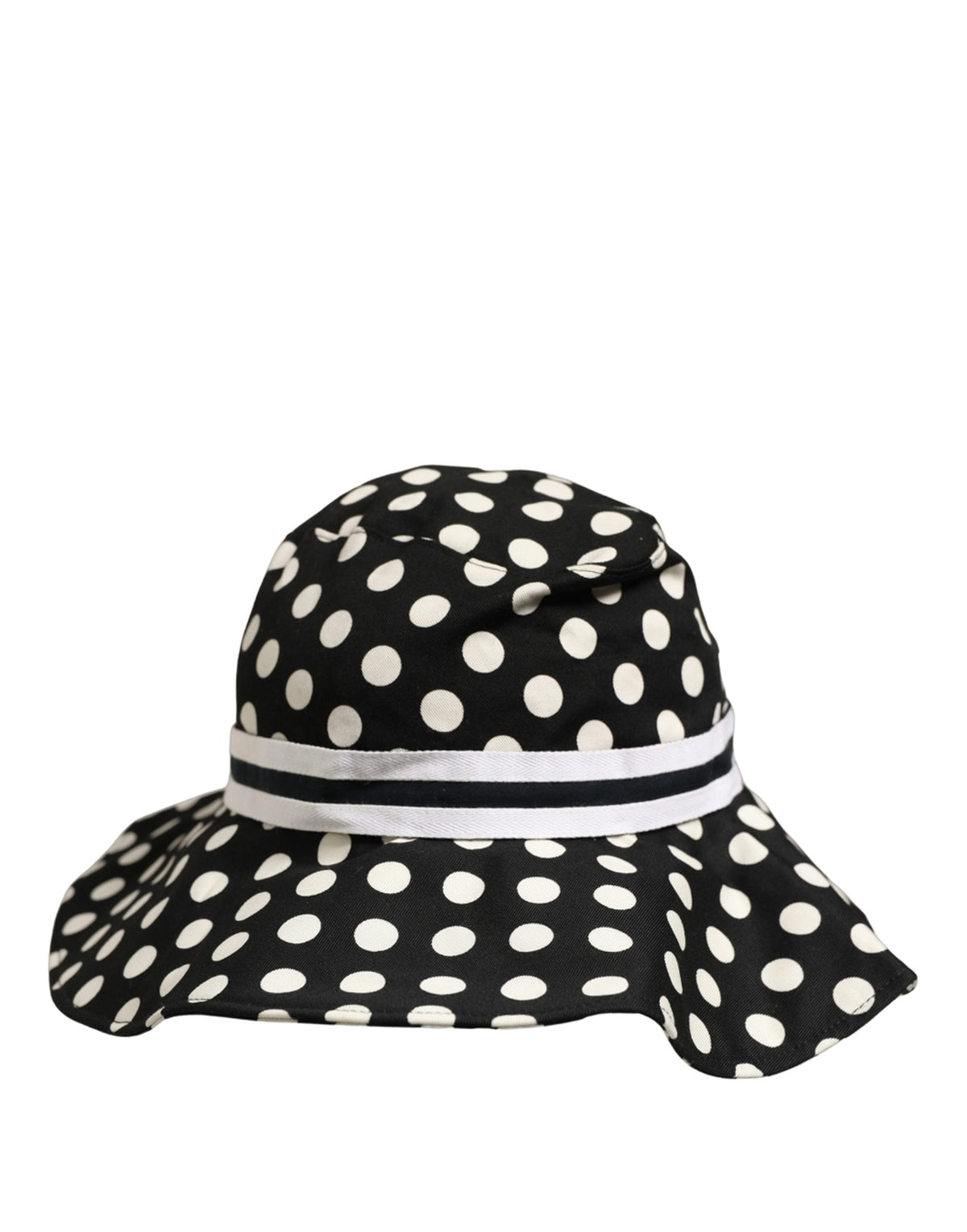 Dolce & Gabbana Black White Polka Dot Cotton Bucket Hat
