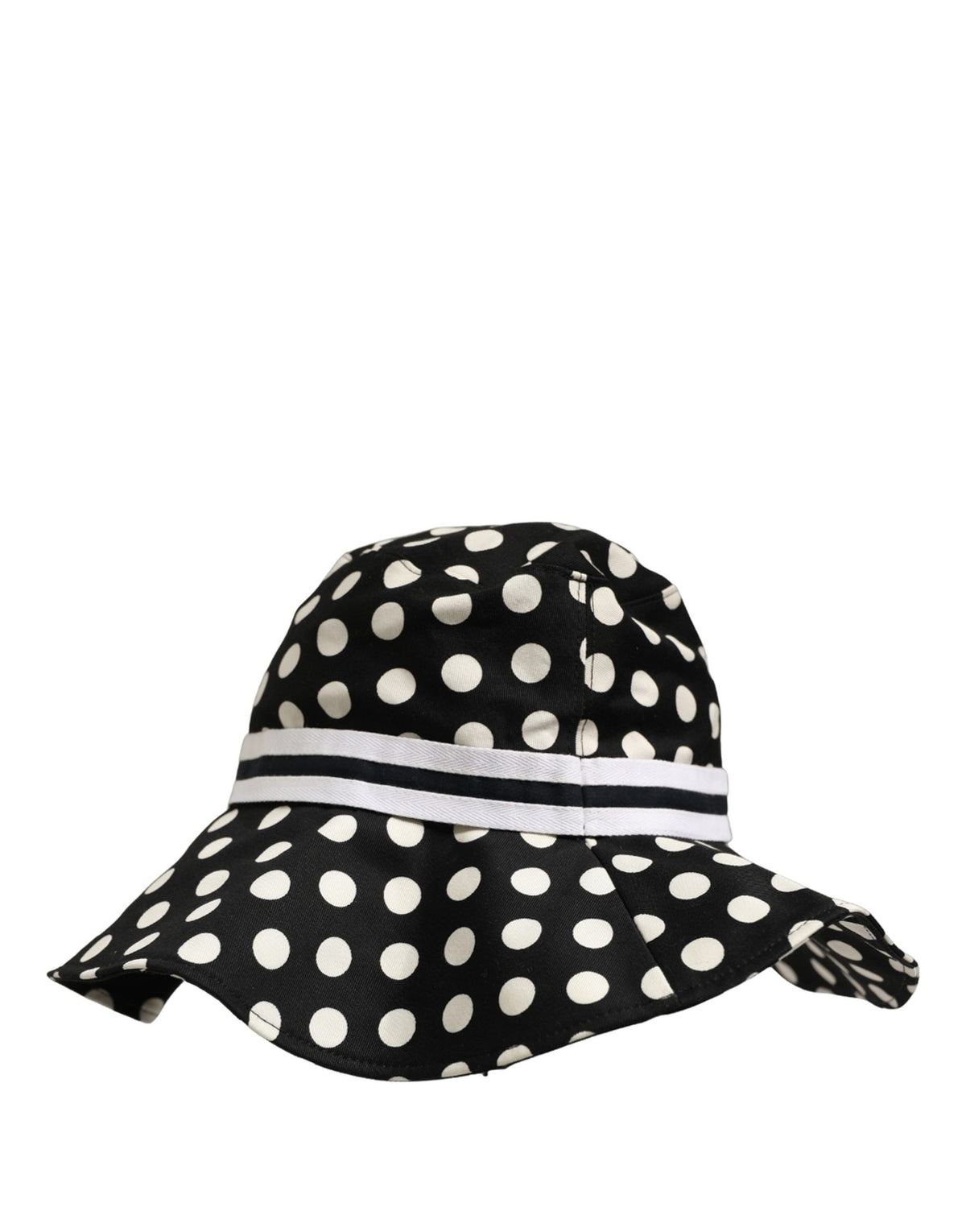 Dolce & Gabbana Black White Polka Dot Cotton Bucket Hat