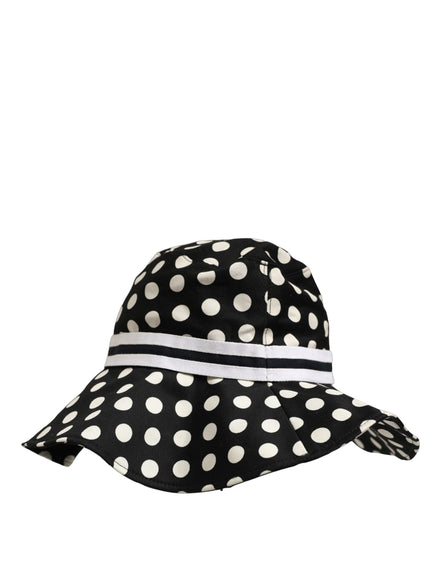 Dolce & Gabbana Black White Polka Dot Cotton Bucket Hat