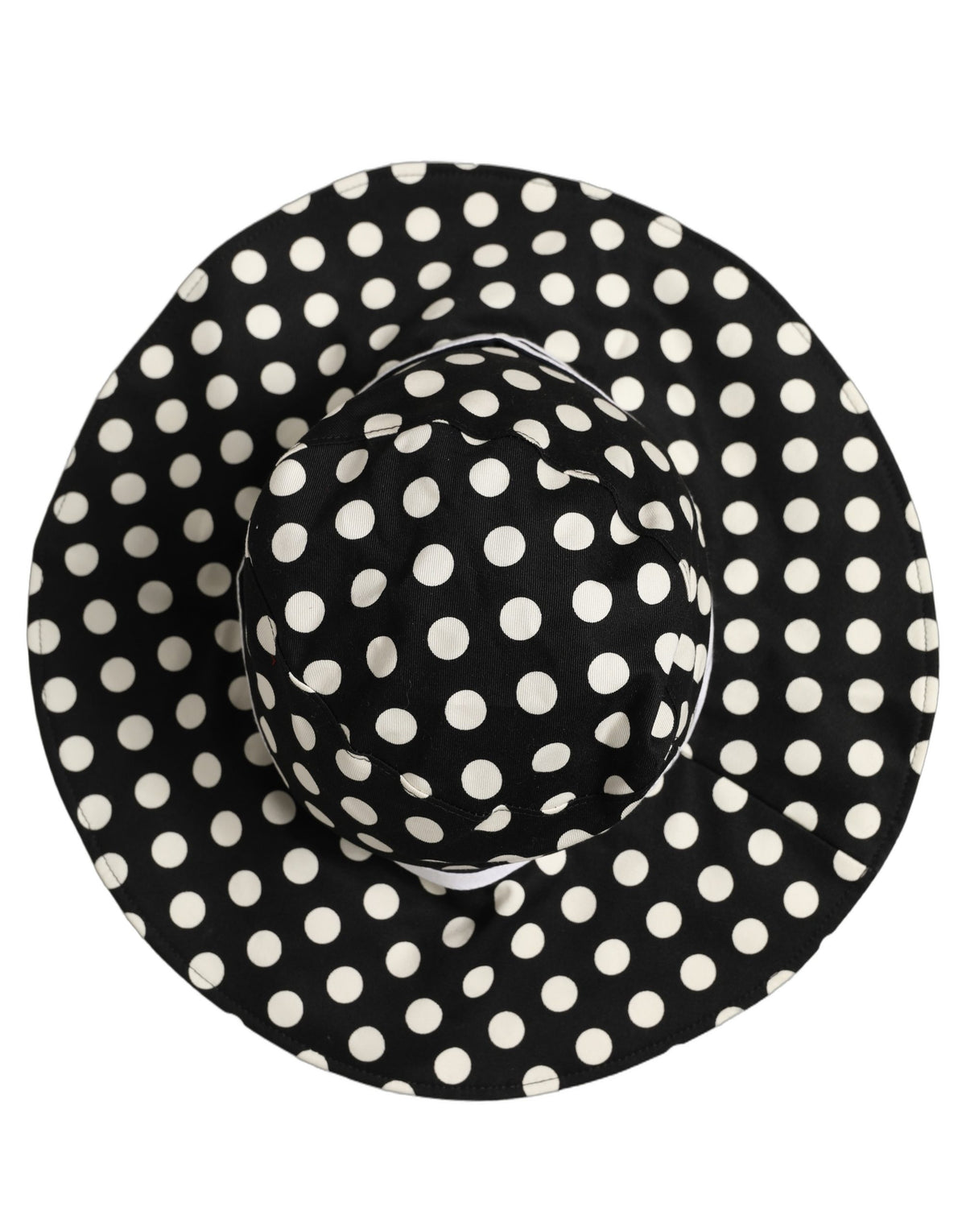 Dolce & Gabbana Black White Polka Dot Cotton Bucket Hat