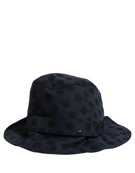 Dolce & Gabbana Blue Black Polka Dot Cotton Bucket Hat