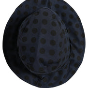 Dolce & Gabbana Blue Black Polka Dot Cotton Bucket Hat
