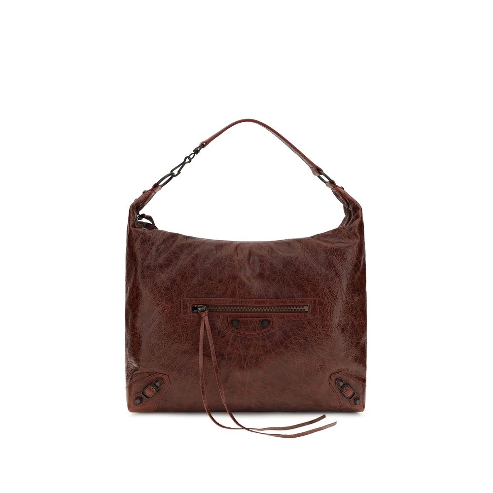 Balenciaga Bordeaux Lambskin Shoulder Bag Hobo