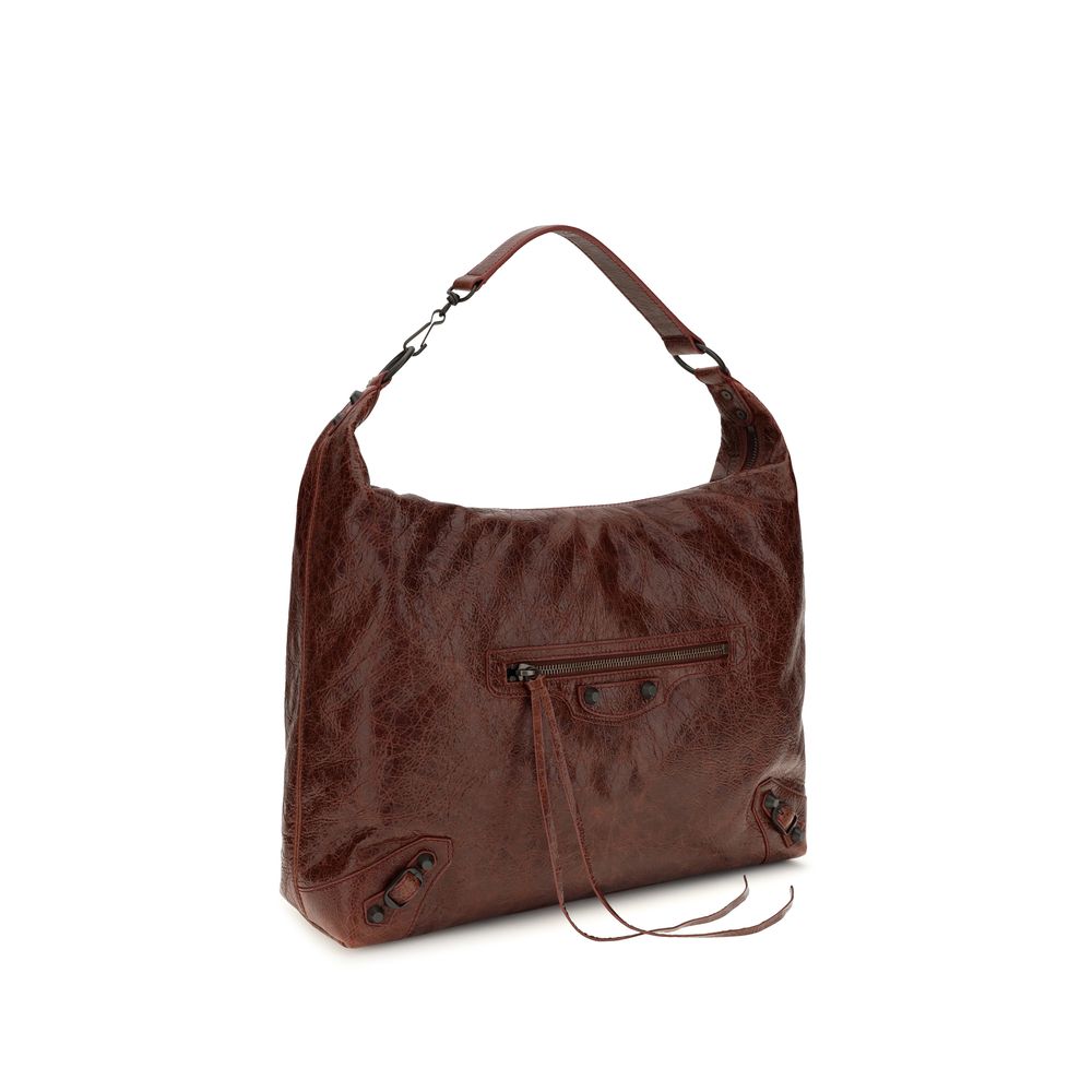 Balenciaga Bordeaux Lambskin Shoulder Bag Hobo