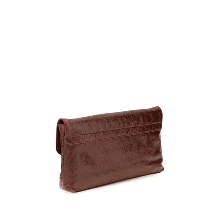 Balenciaga Bordeaux Lambskin Clutch Bag
