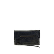Balenciaga Black Lambskin Clutch Bag