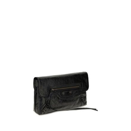 Balenciaga Black Lambskin Clutch Bag